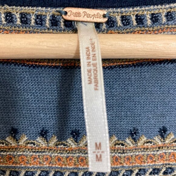 FREE PEOPLE Snow Kisses Embroidered Balloon Sleeve Boho Peasant Top - Picture 6 of 15